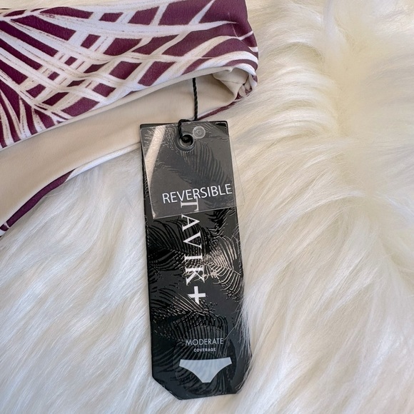 NWT Tavik Ali Reversible Bikini Bottom in Merlot Palm Print Size Medium - Picture 9 of 16